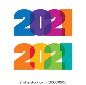 Una ilustración vectorial del signo completo de color de 2021 años