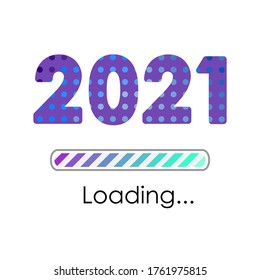 vector illustration of 2021 year and loading bar for New Year concept and digital style greeting card