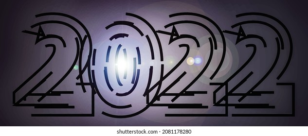 Vector illustration of 2022 Line art