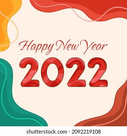 Ilustración vectorial 2022 fondo abstracto de año nuevo. Diseño de Navidad y composición de línea.