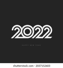 Vector illustration with 2022 sign for flyer template, greeting card, poster, banner or social media. Happy New Year and Merry Christmas.