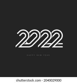 Vector illustration with 2022 sign for flyer template, greeting card, poster, banner or social media. Happy New Year and Merry Christmas.
