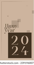 Ilustración vectorial 2024 Diseño de texto del logo de Año Nuevo Feliz. plantilla de diseño de números 2024.