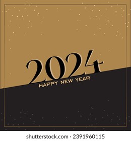 Ilustración vectorial 2024 Feliz diseño vectorial de año nuevo con idea moderna
