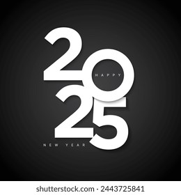 Ilustración vectorial de 2025 Feliz Año Nuevo Diseño.