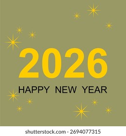 Ilustración vectorial de la Plantilla de saludo de año nuevo 2026