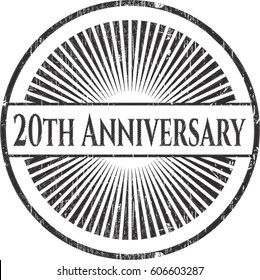 Vector Illustration of 20th Anniversary written on a chalkboard