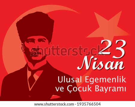 Vector illustration for 23 Nisan Ulusal Egemenlik ve cocuk Bayrami. (Translation: April 23, National Sovereignty and Children's Day) A graphic design for the Turkish holiday dedicated for kids.