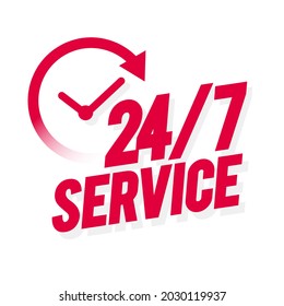 Vector Illustration 24 7 Service Icon