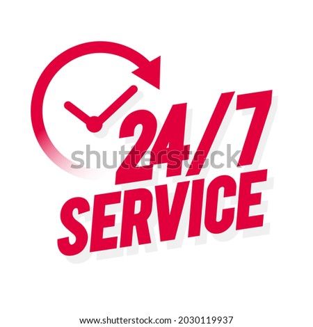 Vector Illustration 24 7 Service Icon