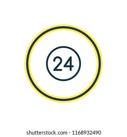 Vector illustration of 24 hour service icon line. Beautiful community element also can be used as support icon element.