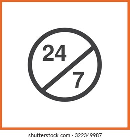 vector illustration of 24 hours icon. line flat