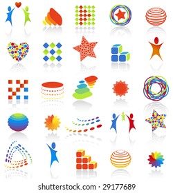 Vector illustration. 25 abstract icons.