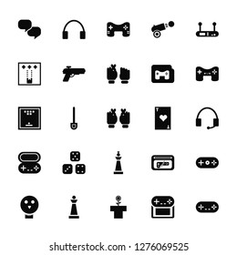 Vector Illustration Of 25 Icons. Editable Pack Chat, Laptop, Pipe, Chess, Skull, Game, Poker, Space game, Headphones
