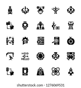 Vector Illustration Of 25 Icons. Editable Pack Nurse, Science, Shopping bag, Smartphone, Data transfer, Train, Detection, Network, Machine, Transfer, Robot, Science