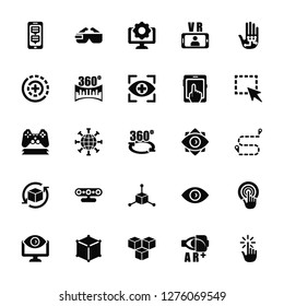 Vector Illustration Of 25 Icons. Editable Pack Smartphone, Augmented reality, Cube, Virtual Select, Vision, Rotation, 360 degrees, Computer, Ar glasses