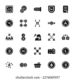 Vector Illustration Of 25 Icons. Editable Pack Bitcoin, Ethereum, Ico, Exchange, Peer to peer, Ardor, Blockchain, Dash, Nem, Mining, Altcoin