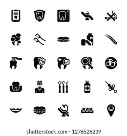 Vector Illustration Of 25 Icons. Editable Pack Medical list, Clean tooth, Dentist, Denture, Mouth, Tweezers, Tooth, Dental, Teeth, X ray, Dental