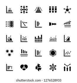 Vector Illustration Of 25 Icons. Editable Pack Pyramid chart, Diagram, Puzzle, Venn diagram, Profits, Loss, Bar Percentage, Diagram