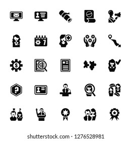 Vector Illustration Of 25 Icons. Editable Pack Email, User, Award, Leadership, Candidates, Route, Puzzle, Candidate, Problems, Employee, Diploma, Profiles