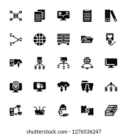 Vector Illustration Of 25 Icons. Editable Pack Network, Transfer, Ethernet, Router, Monitor, Share, Desktop, File