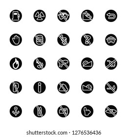 Vector Illustration Of 25 Icons. Editable Pack Gas station, Toilet, No video, phone, Port, Taxi, Slope, pooping, parking, Stop, Radiation