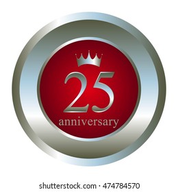 Vector illustration of 25 th anniversary.