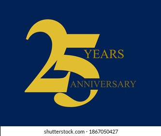 Vector illustration of 25 years anniversary celebration logotype