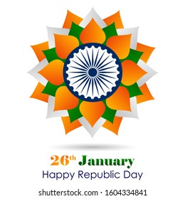 vector illustration of 26 January Happy Republic Day of India background