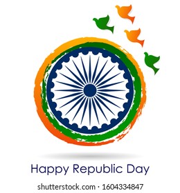 vector illustration of 26 January Happy Republic Day of India background