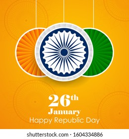 vector illustration of 26 January Happy Republic Day of India background