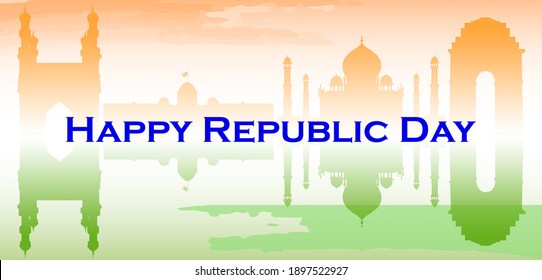 vector illustration of 26 January Happy Republic Day of India background