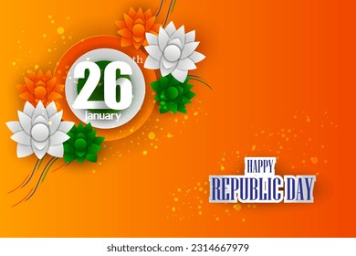 vector illustration of 26 January Happy Republic Day of India background