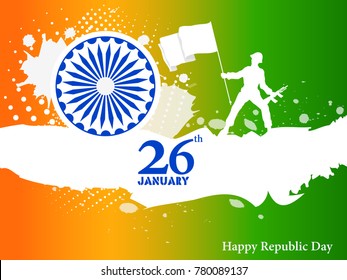 vector illustration of 26 January Happy Republic Day of India background