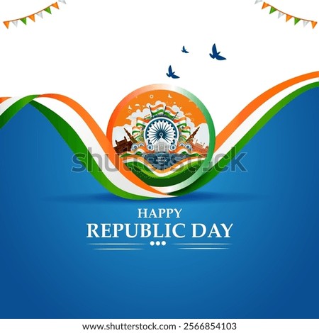 vector illustration of 26 January Happy Republic Day of India background