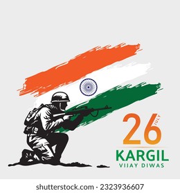 Ilustración vectorial del 26 de julio de kargil vijay diwas