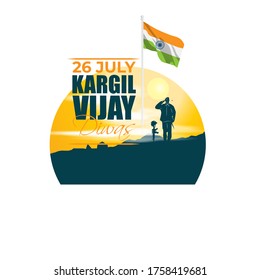 VECTOR ILLUSTRATION FOR 26 JULY VIJAY KARGIL DIWAS MEANS 26 JULY KARGIL (INDIAN BORDER PLACE NAME) VICTORY DAY