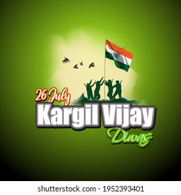 VECTOR ILLUSTRATION FOR 26 JULY VIJAY KARGIL DIWAS MEANS 26 JULY KARGIL (INDIAN BORDER PLACE NAME) VICTORY DAY