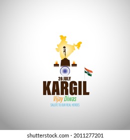 VEKTORGRAFIK FÜR DEN 26. JULI VIJAY KARGIL DIWAS BEDEUTET 26. JULI KARGIL (NAMEN AN DER INDISCHEN GRENZE)