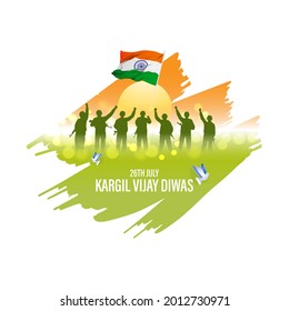 VECTOR ILLUSTRATION FOR 26 JULY VIJAY KARGIL DIWAS MEANS 26 JULY KARGIL (INDIAN BORDER PLACE NAME) VICTORY DAY