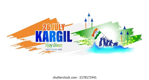VEKTORGRAFIK FÜR DEN 26. JULI VIJAY KARGIL DIWAS BEDEUTET 26. JULI KARGIL 