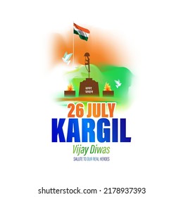 VEKTORGRAFIK FÜR DEN 26. JULI VIJAY KARGIL DIWAS BEDEUTET 26. JULI KARGIL 