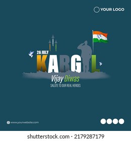 VECTOR ILLUSTRATION FOR 26 JULY VIJAY KARGIL DIWAS MEANS 26 JULY KARGIL 