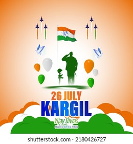 ILUSTRACIÓN DE VECTORES PARA EL 26 DE JULIO VIJAY KARGIL DIWAS SIGNIFICA 26 DE JULIO DE KARGIL 