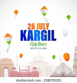 VECTOR ILLUSTRATION FOR 26 JULY VIJAY KARGIL DIWAS MEANS 26 JULY KARGIL 