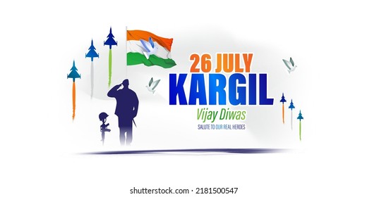 VECTOR ILLUSTRATION FOR 26 JULY VIJAY KARGIL DIWAS MEANS 26 JULY KARGIL 