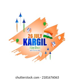 ILUSTRACIÓN DE VECTORES PARA EL 26 DE JULIO VIJAY KARGIL DIWAS SIGNIFICA 26 DE JULIO DE KARGIL 