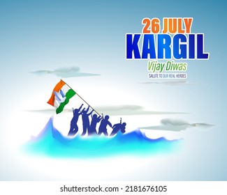 VECTOR ILLUSTRATION FOR 26 JULY VIJAY KARGIL DIWAS MEANS 26 JULY KARGIL 