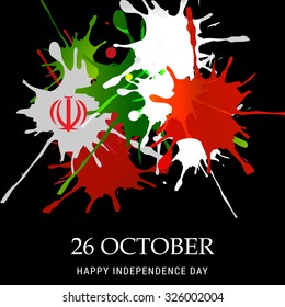 Vector illustration of 26 October Iran Independence Day Celebration Background.