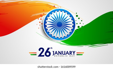 Vector Illustration of 26th of January, Republic Day Celebration of India.